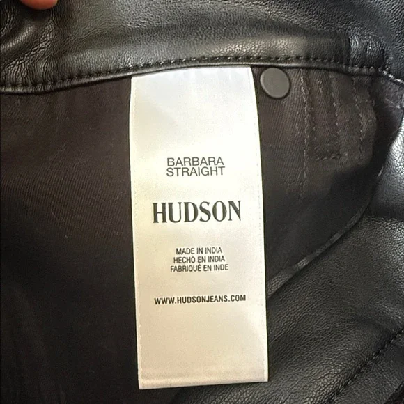 Hudson Barbara High Rise Straight Black Beauty Pants Vegan Women’s 28 NWOT $245 - Picture 6 of 9